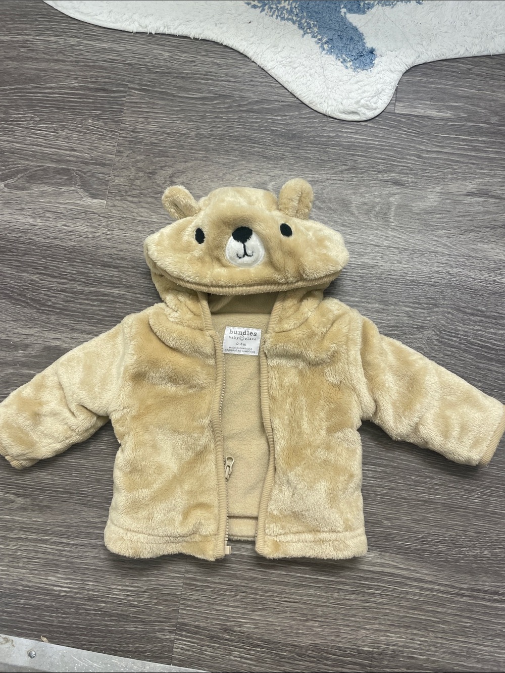 Plush Bear Hooded Baby Jacket